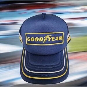 Goodyear Tire Blue/Striped Trucker w/ Adjustable Snapback NWT Official
